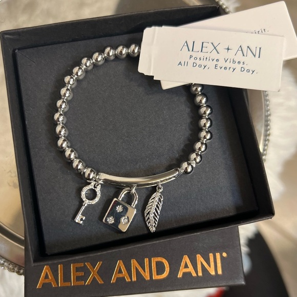 🩷🩷NWT-ALEX + ANI,  SUPER CUTE Pavé Lock + Key Stretch Bracelet🩷🩷 - Picture 5 of 6